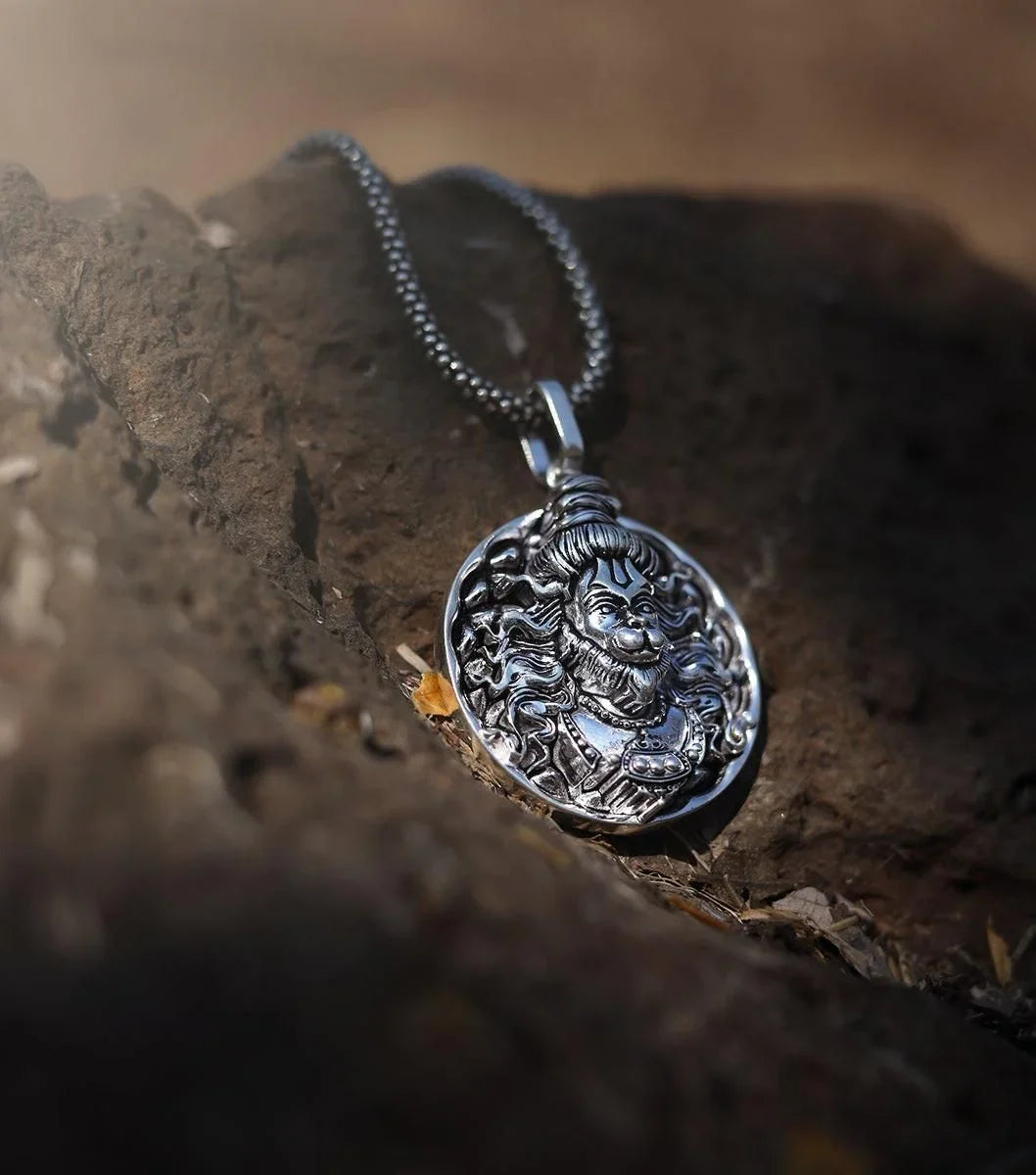 The Hanuman Ji Face Locket With Silver Plated Chain + Mysterious🎁Gift Included (Buy 1 Get 1 Free🔥🔥)